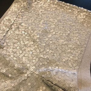 Express off white sequin shorts